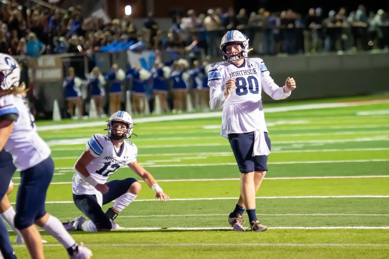 Parker Hulsey celebrating after a successful kick